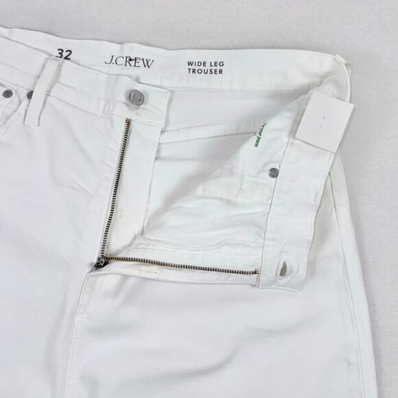 J Crew Women's High Rise Denim Trouser Jean Size 32 White Wide Leg - Picture 3 of 16